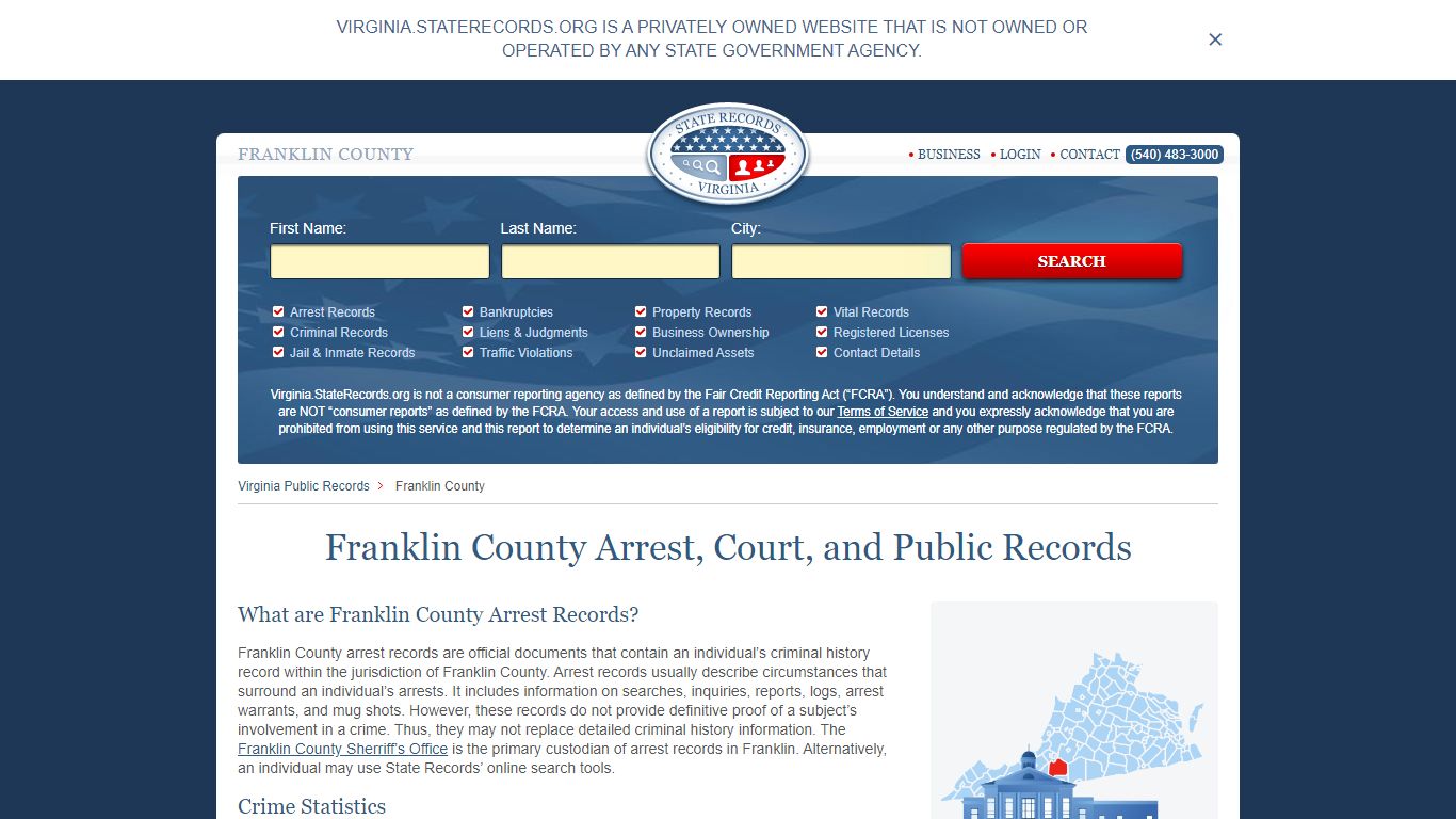 Franklin County Arrest, Court, and Public Records