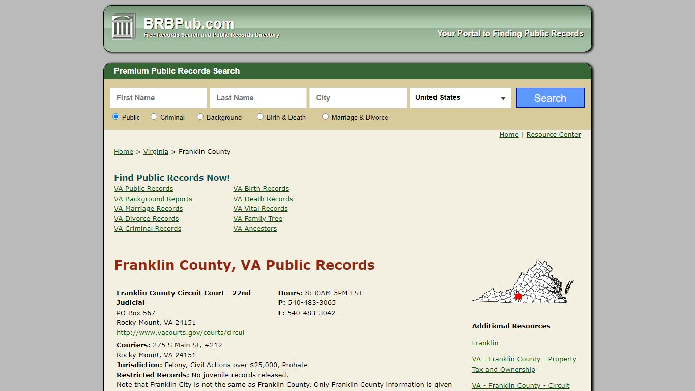 Franklin County Public Records | Search Virginia ...